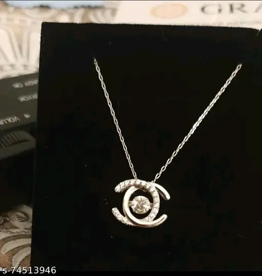 Rose Gold American Diamond Pendant & Chain Necklace for Women - Image 4