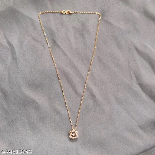 Rose Gold American Diamond Pendant & Chain Set for Women - Elegant Cubic Zirconia Necklace - Image 3