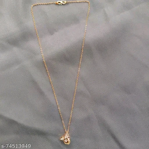 Rose Gold American Diamond Pendant &amp; Chain for Women - Elegant Cubic Zirconia Necklace - Image 3
