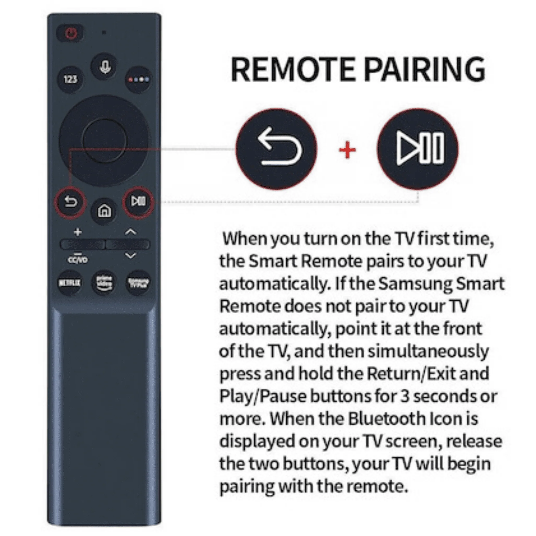 Original Samsung Smart TV Remote with Voice Control – Netflix & Prime Shortcut Keys#? - Image 3
