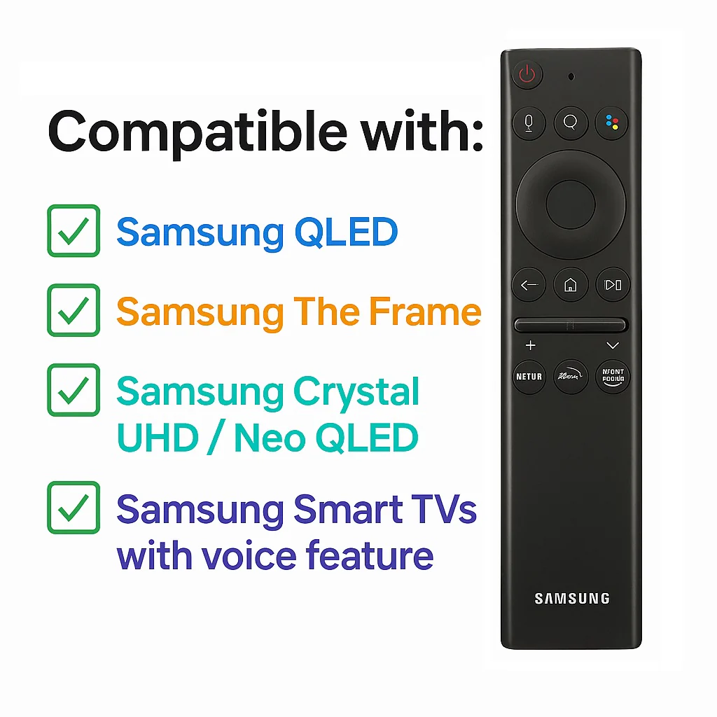 Original Samsung Smart TV Remote with Voice Control – Netflix, Prime, Hotstar# - Image 14