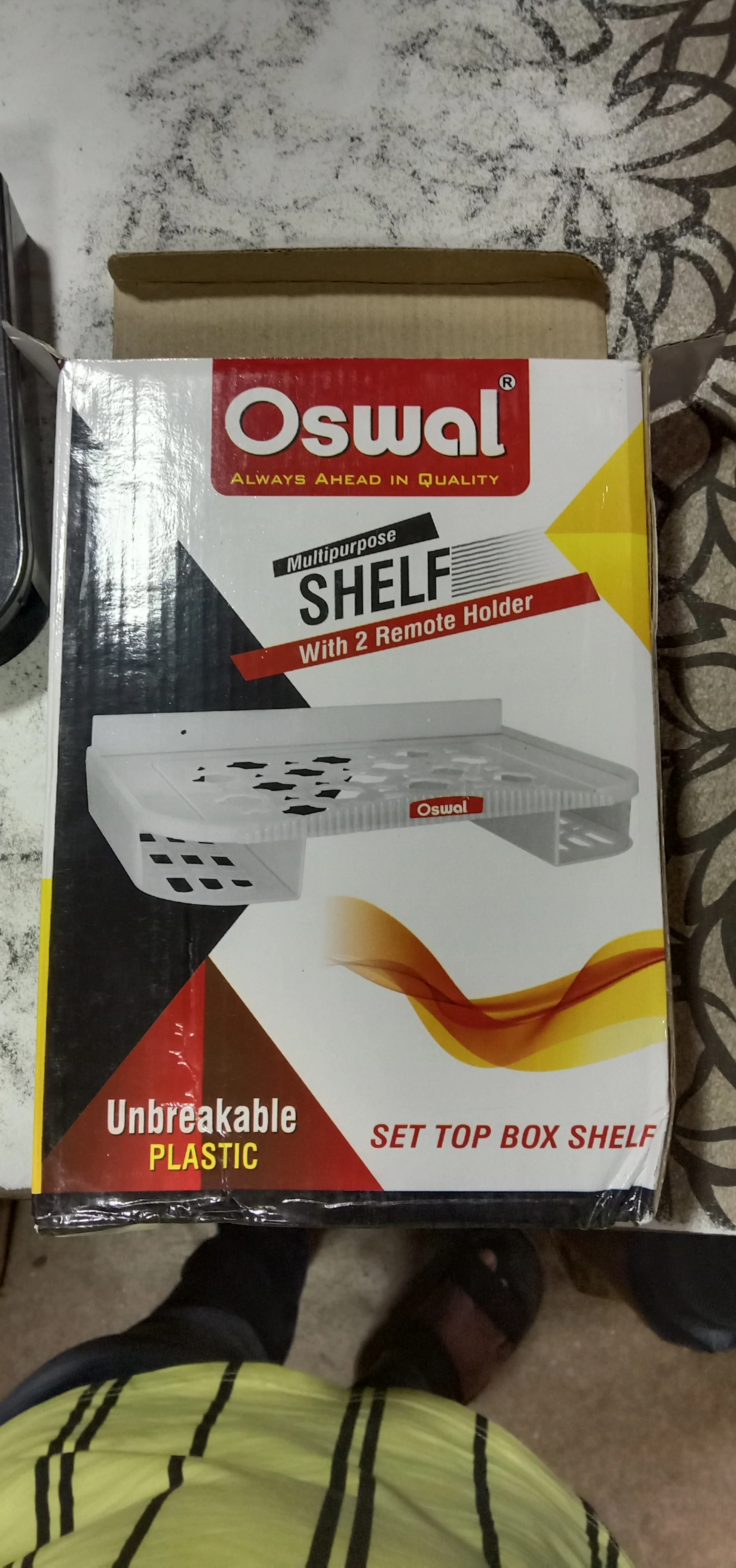 Set top box self with 2 remote holder
