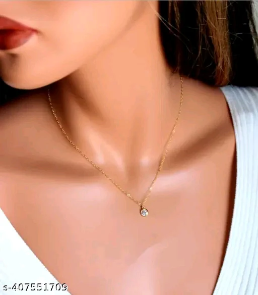 Shimmering Gold Plated Necklace Combo for Women & Girls – Elegant Brass Bib Chain (Set of 5) - Image 2