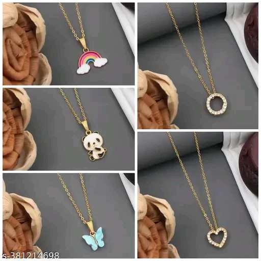 Shimmering Charming Women’s Gold-Plated Necklace & Chain with Cubic Zirconia