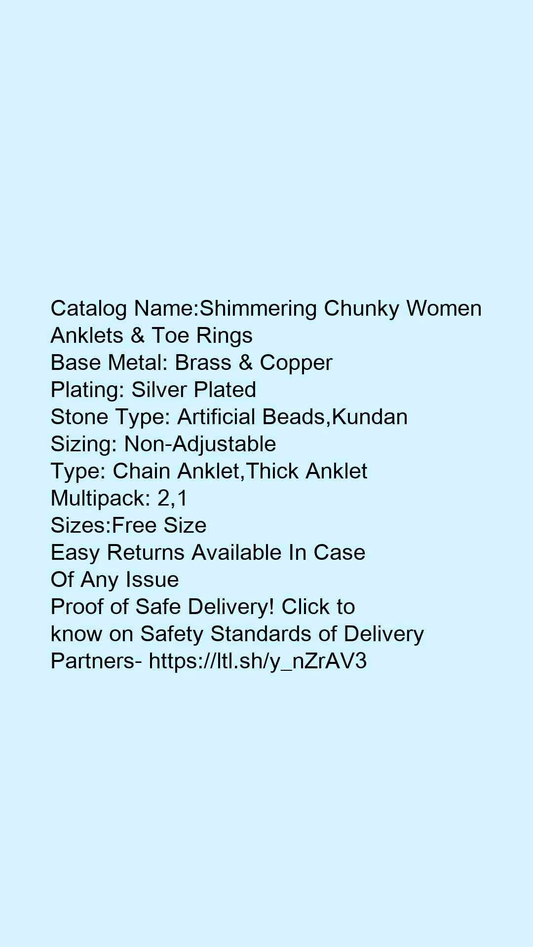Shimmering Chunky Women Anklets & Toe Rings - Image 6