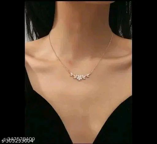 Shimmering Fancy Women Necklaces & Chains - 1 Gram Gold Plated with Cubic Zirconia