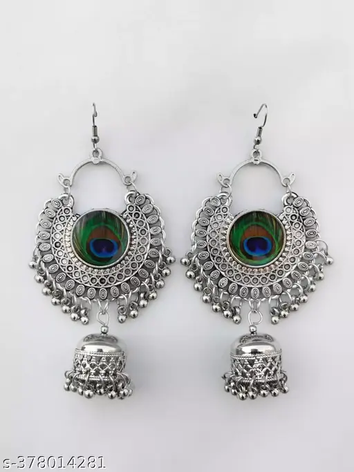 Shimmering Graceful Oxidised Silver Jewellery Set - Image 2