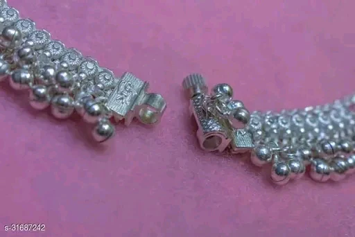 Elegant Sizzling Glittering Women’s Anklets & Toe Rings - Silver Plated Brass & Copper - Image 3