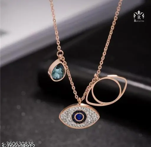 "Sizzling Graceful Women Necklaces &amp; Chains - Gold Plated with Cubic Zirconia" - Image 4