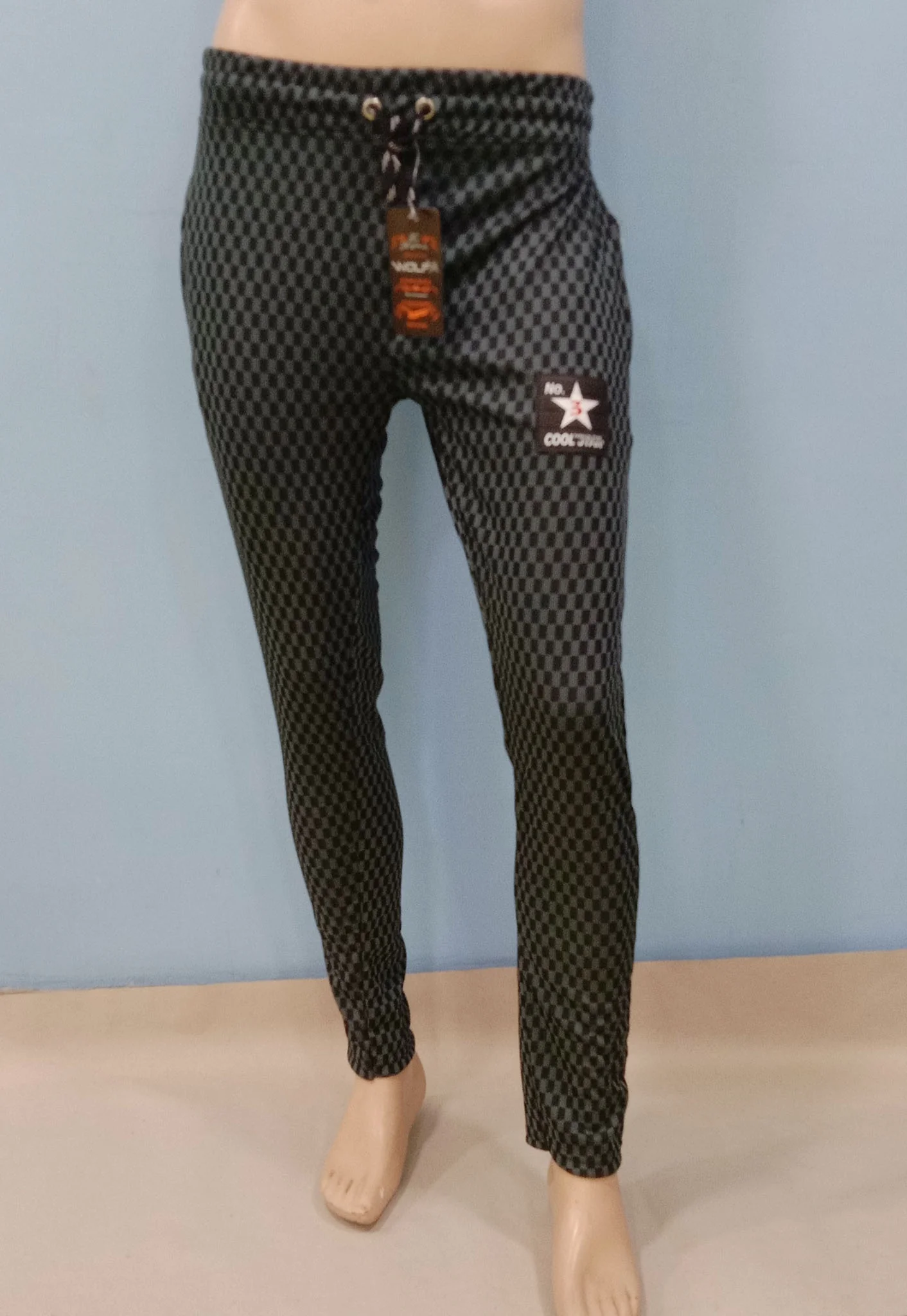 Branded Small Checked Super Night Pant/Track Suit Jogger Model for men XL to 2XL sizes 3 Designs DF13 f - Image 6