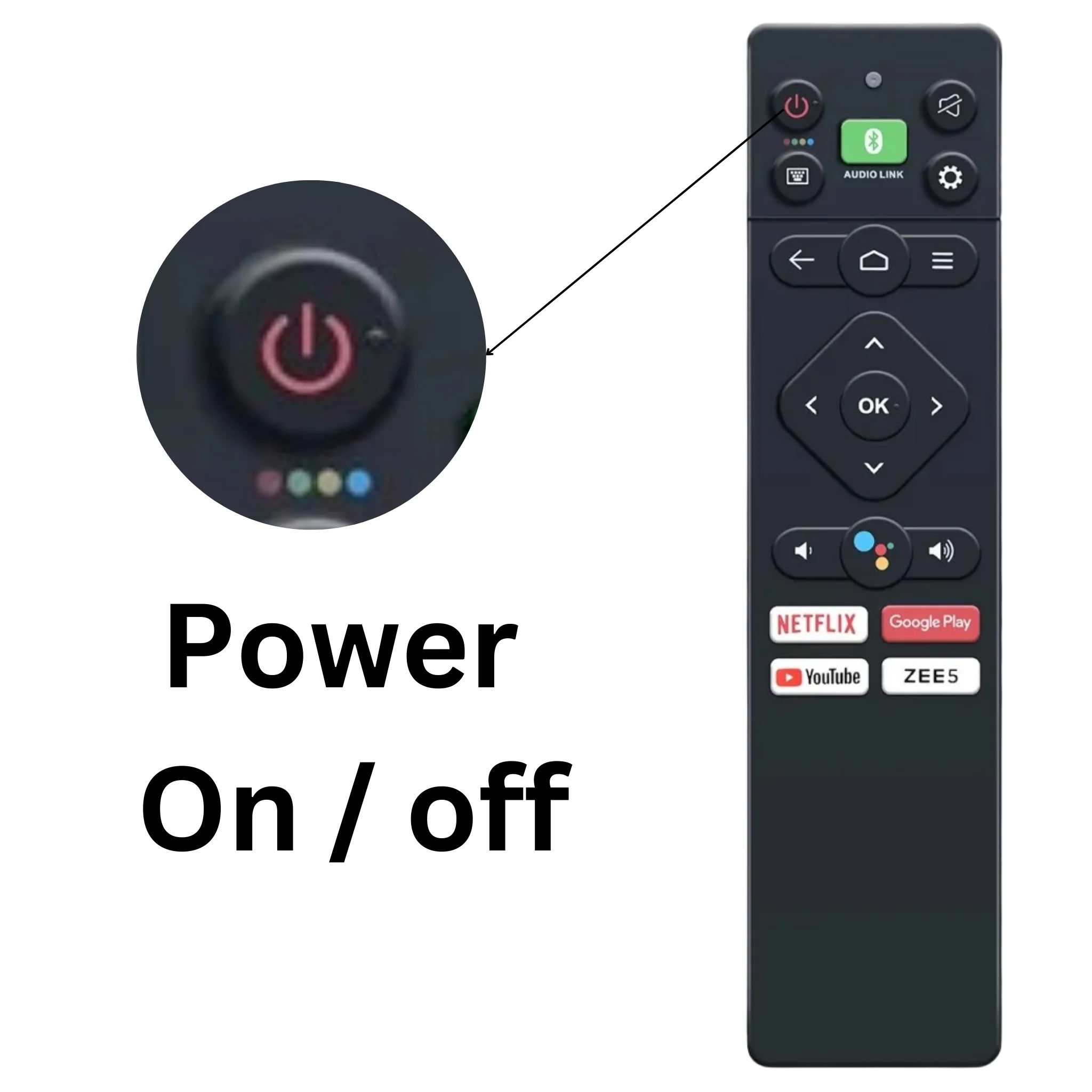 Sanyo Smart TV Remote with Voice Control – Compatible Replacement Remote for Sanyo Android TVs# - Image 6