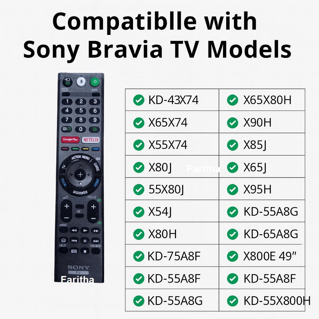 Sony Smart TV Remote Control – Compatible with Netflix, Google Play & Voice Search | Replacement Remote for Sony Bravia TVs# - Image 3