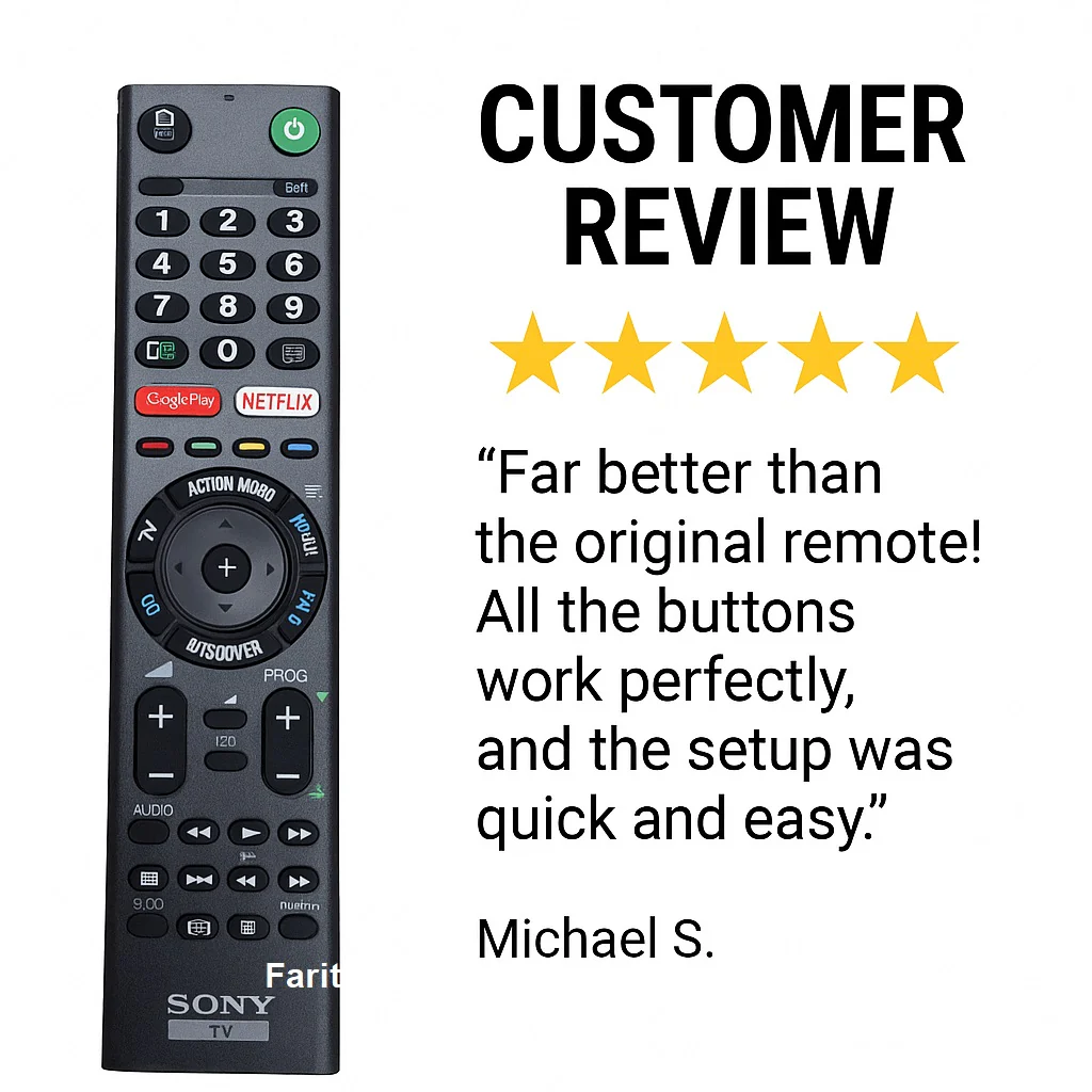 Sony Smart TV Remote Control – Compatible with Netflix, Google Play & Voice Search | Replacement Remote for Sony Bravia TVs# - Image 6