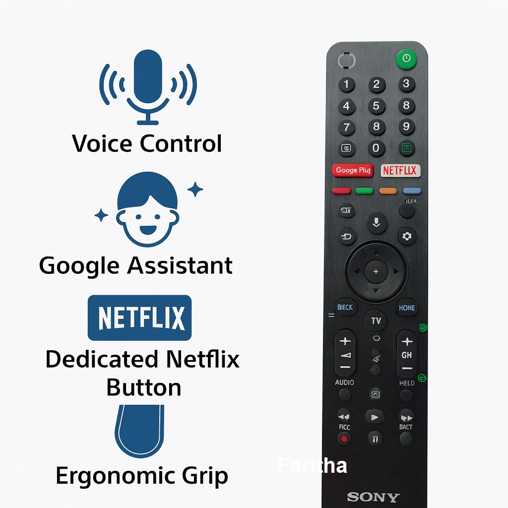 Original Sony Smart TV Remote with Google Assistant | Voice-Controlled Remote with Netflix & Google Play Buttons – Buy Online in India# - Image 6