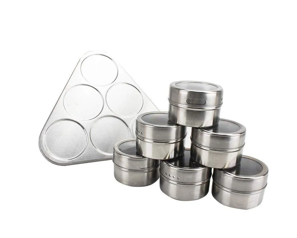 Spice Rack-Triangle Shape Magnetic Stainless Steel Spice Rack (Set of 6) - Image 4
