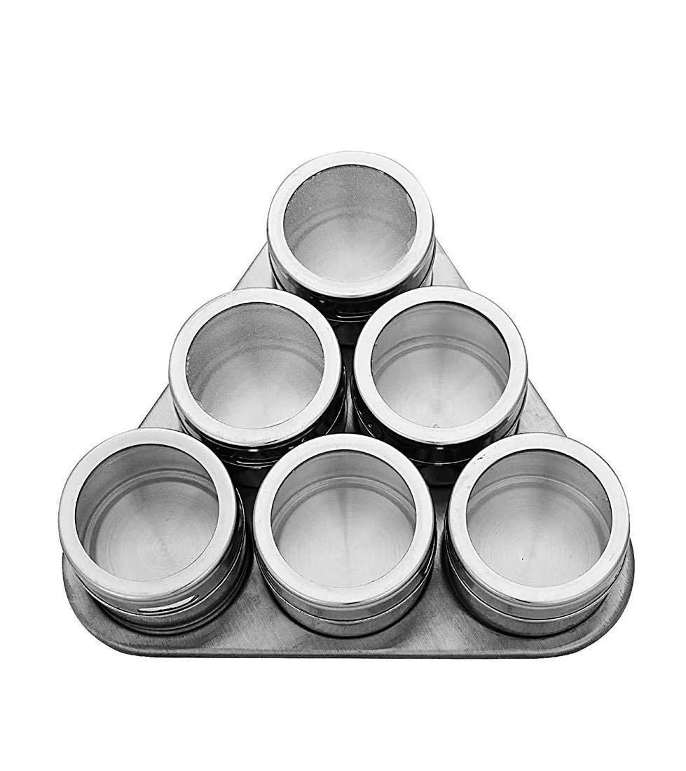 Spice Rack-Triangle Shape Magnetic Stainless Steel Spice Rack (Set of 6) - Image 5