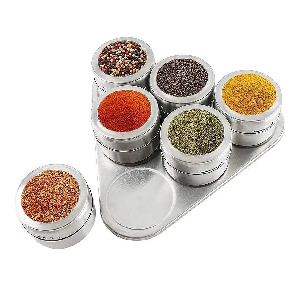 Spice Rack-Triangle Shape Magnetic Stainless Steel Spice Rack (Set of 6) - Image 6