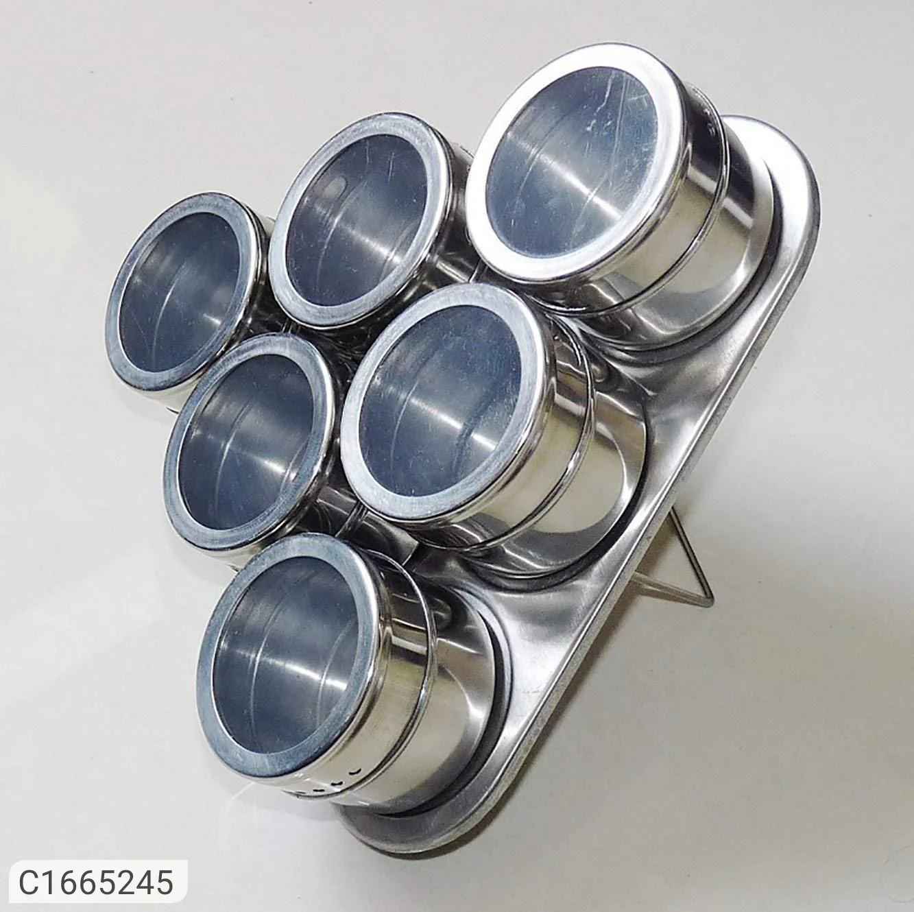 Spice Rack-Triangle Shape Magnetic Stainless Steel Spice Rack (Set of 6) - Image 7