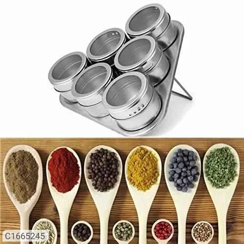 Spice Rack-Triangle Shape Magnetic Stainless Steel Spice Rack (Set of 6) - Image 8
