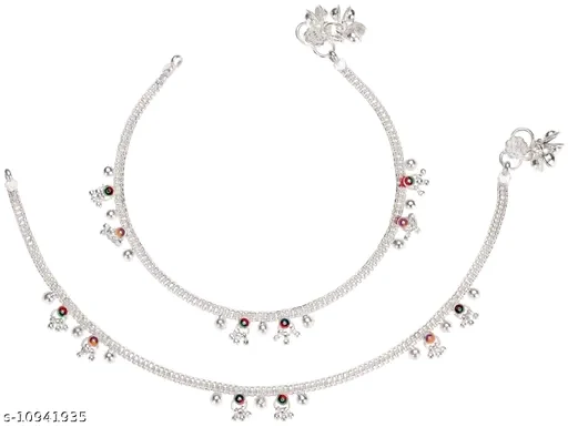 Stylish Silver-Plated Alloy Metal Anklet for Women with Artificial Stones - Image 4