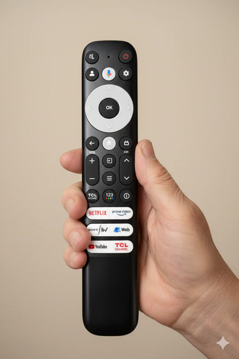 Original TCL Smart TV Voice Remote Control with Google Assistant | Netflix & Prime Video Hotkeys - Image 3
