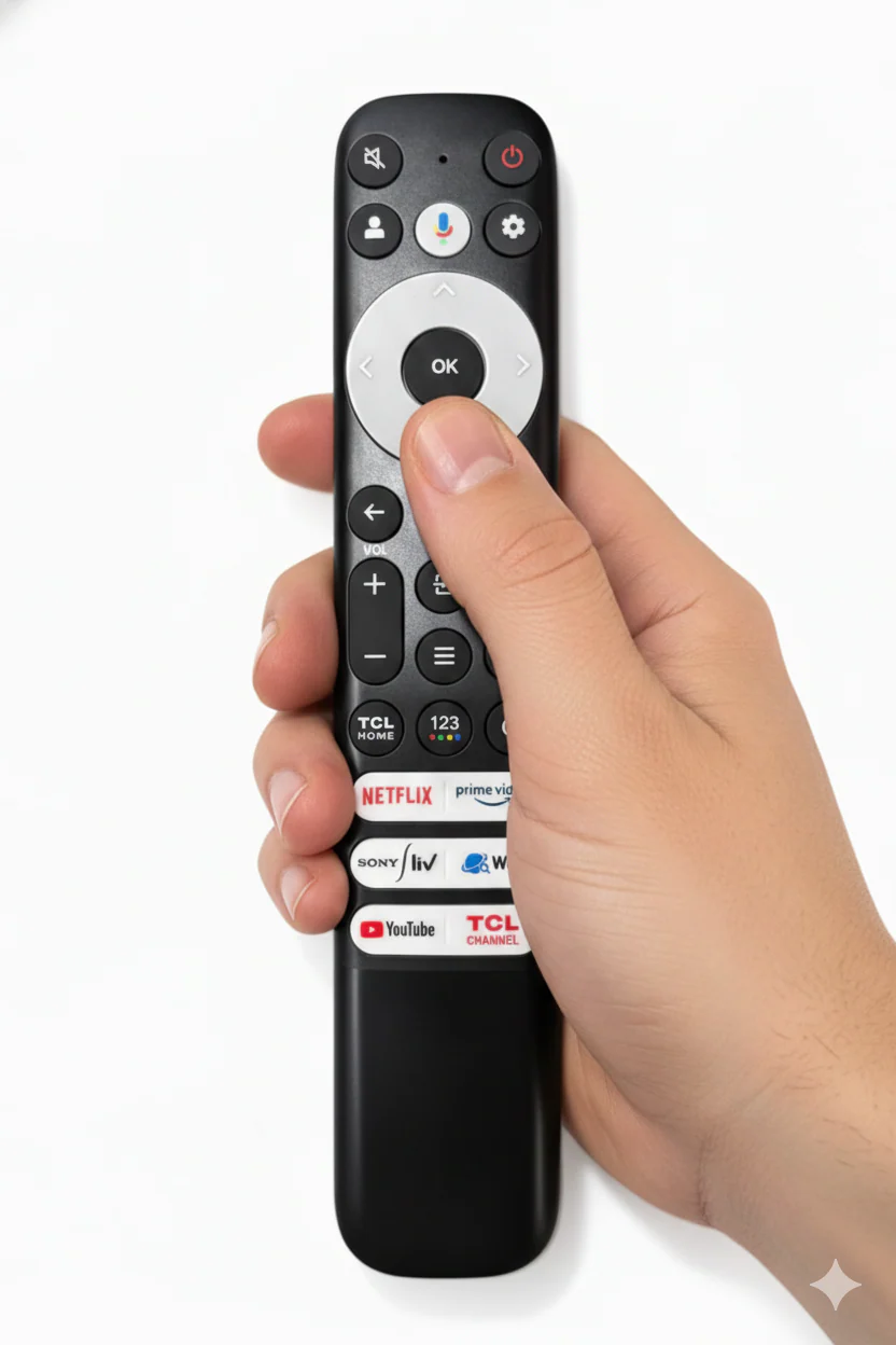 Original TCL Smart TV Voice Remote Control with Google Assistant | Netflix & Prime Video Hotkeys - Image 4