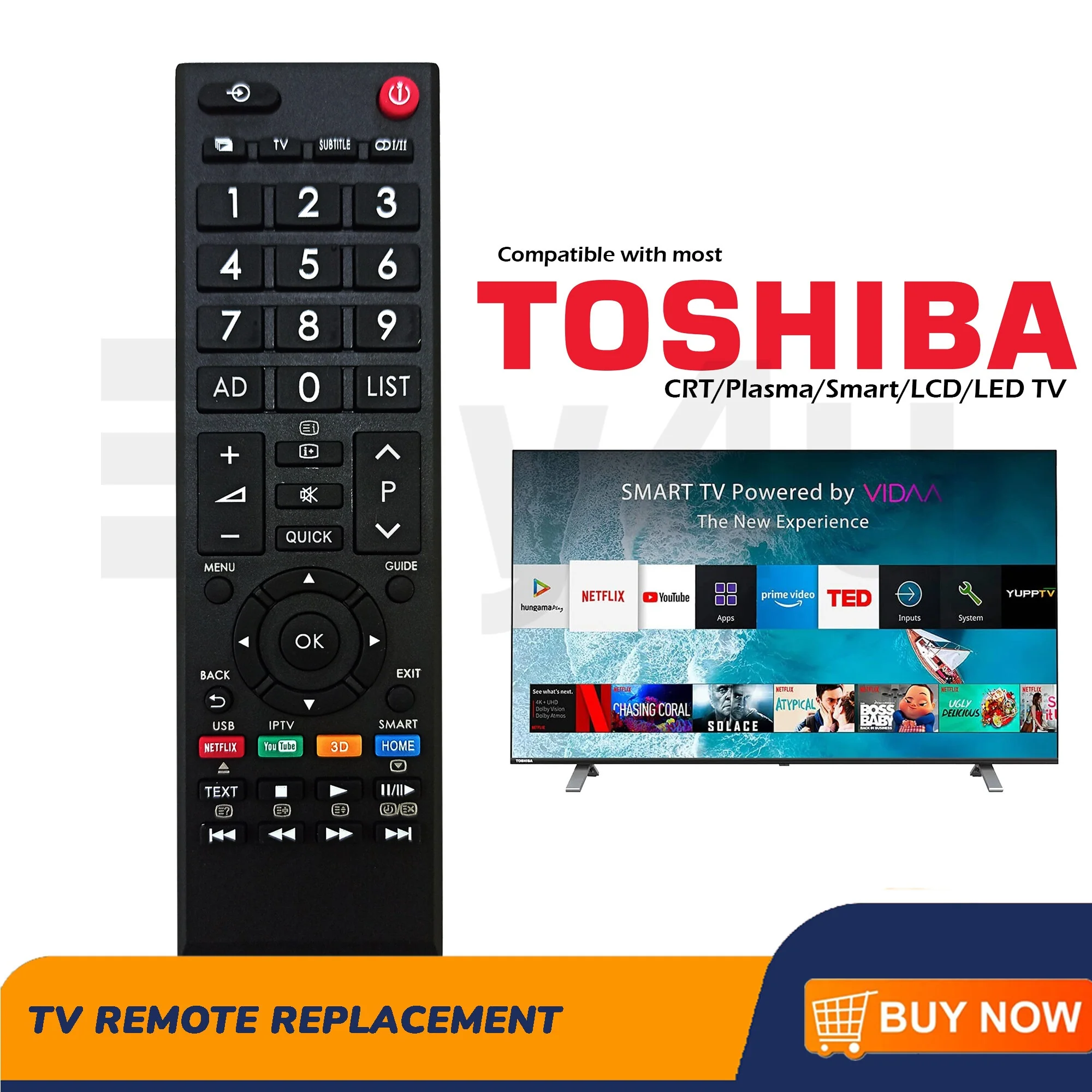 Toshiba LCD/LED TV Remote Controller CT-90336 (LD20)* - Image 5