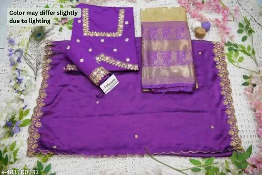 Trending South Indian Unstitched Half Saree Set with Blouse & Rangoli Embroidery Dupatta# - Image 4