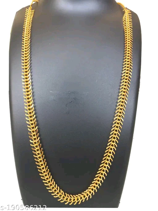 TVARA Brass Designer Gold Plated 30-Inch Necklace for Women &amp; Girls – Classic &amp; Elegant Chain - Image 3