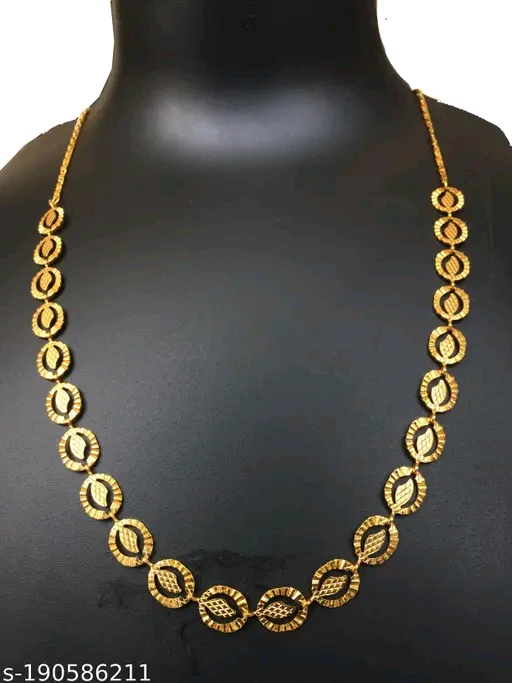 TVARA Brass Designer Gold Plated Necklace for Women &amp; Girls (18 inch) - Traditional and Elegant Jewelry - Image 4