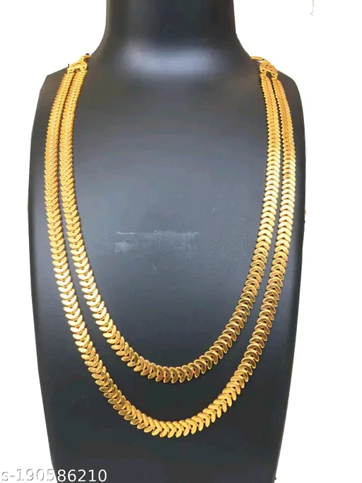 TVARA Brass Designer Gold Plated Necklace (30 Inch) for Women & Girls - Image 4