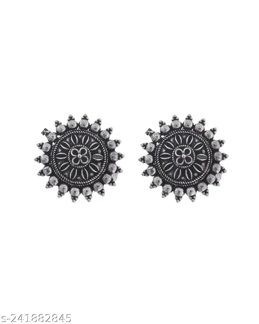 Twinkling Elegance: Oxidised Silver German Silver Jewellery Set - Image 3