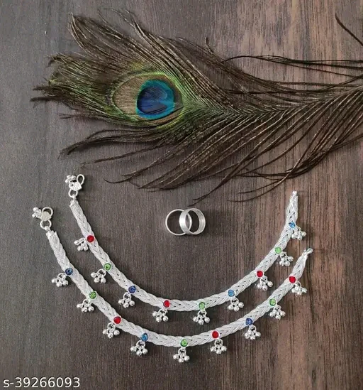 Twinkling Glittering Women Anklet & Toe Rings Set