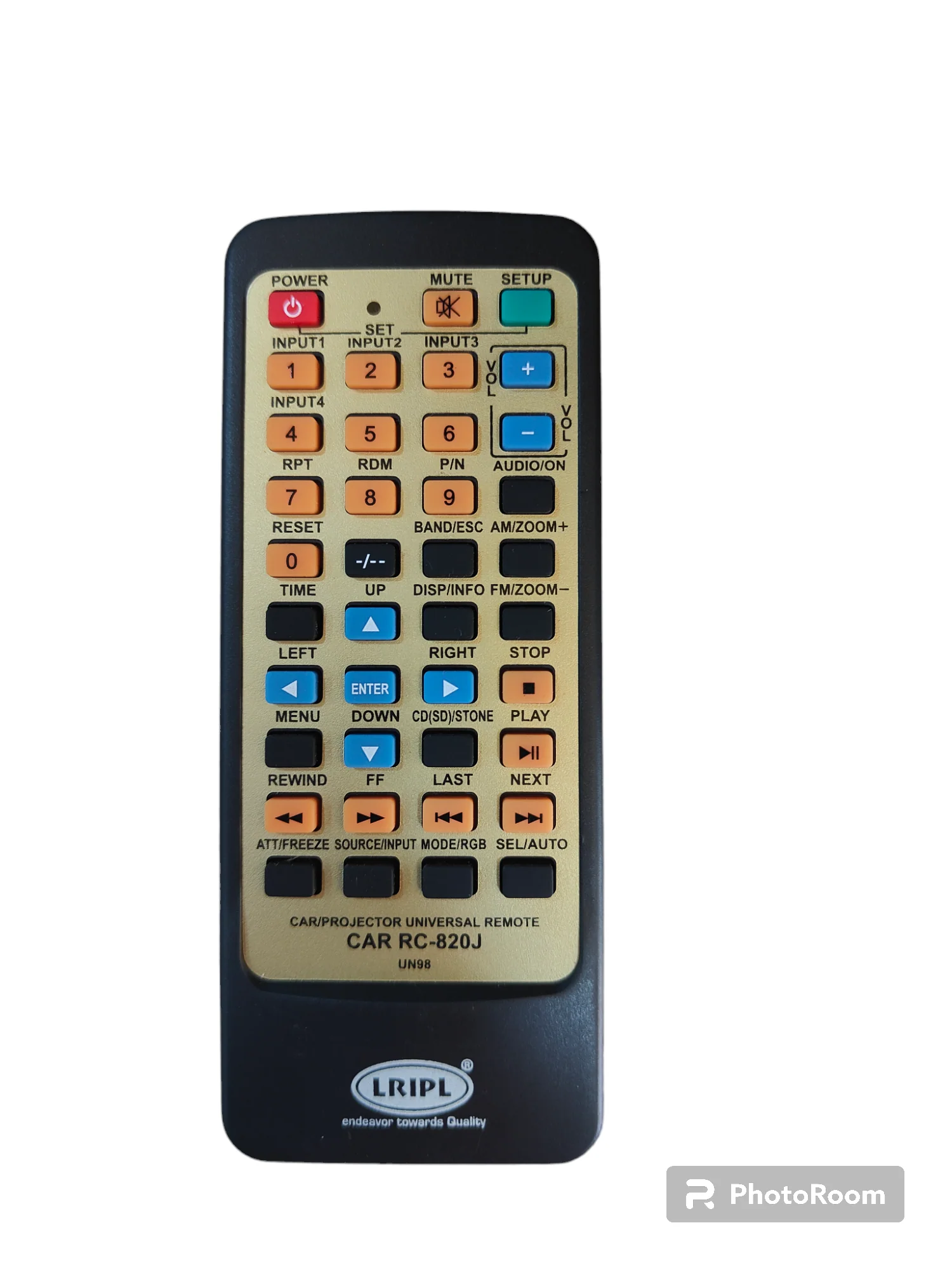 Universal Car Audio & Projector Remote Control RC-820J+F – Compatible Replacement for Multiple Brands#