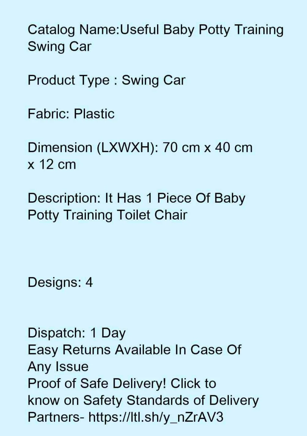 Useful Baby Potty Training Swing Car - Image 7