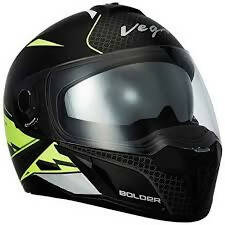 Vega Ryker Bolder ABS Dull Black & Neon Yellow Full Face Helmet