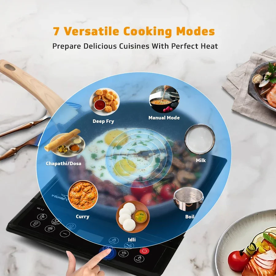 V-Guard VIC 01 V2 Energy Efficient Induction Cooktop with Multiple Cooking Modes # - Image 4