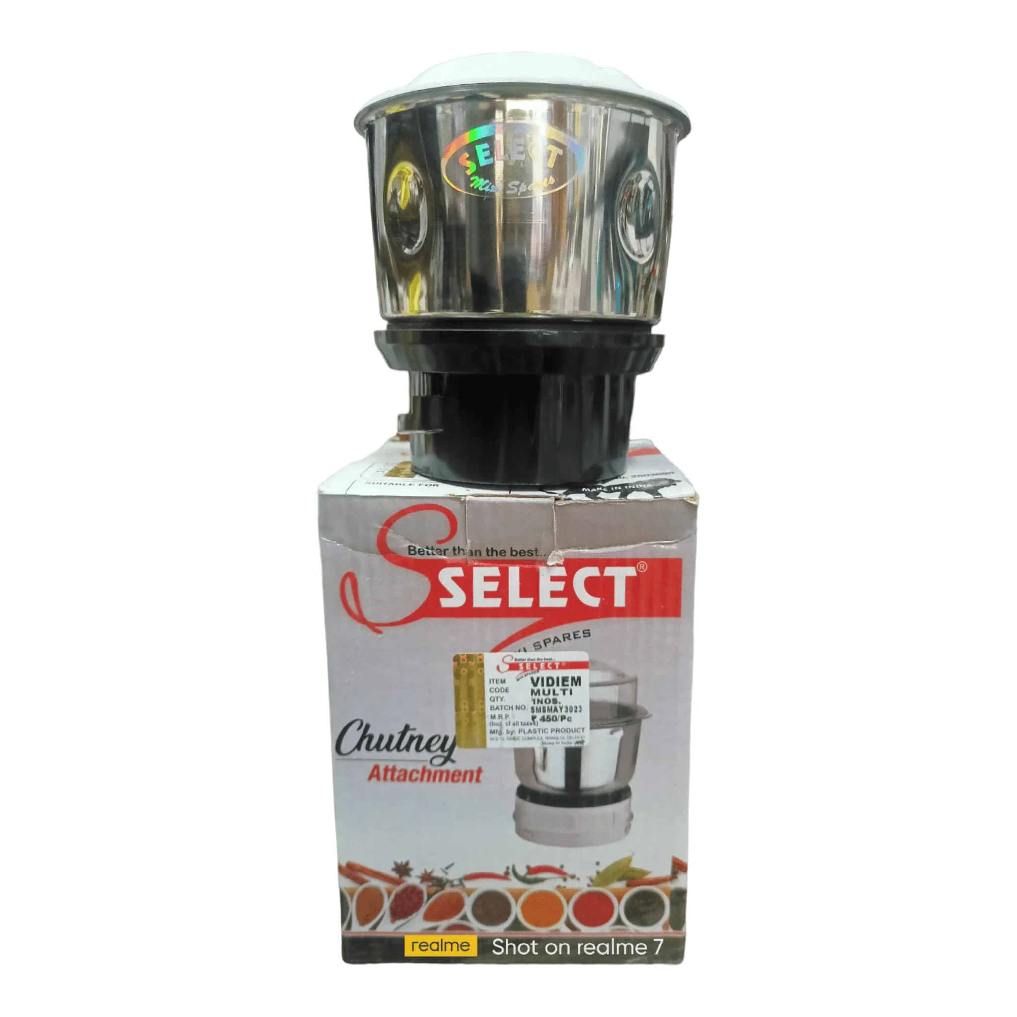 Select Stainless Steel Chutney Jar – 1 No Multipurpose Attachment for Vidiem Mixer Grinde - Image 2