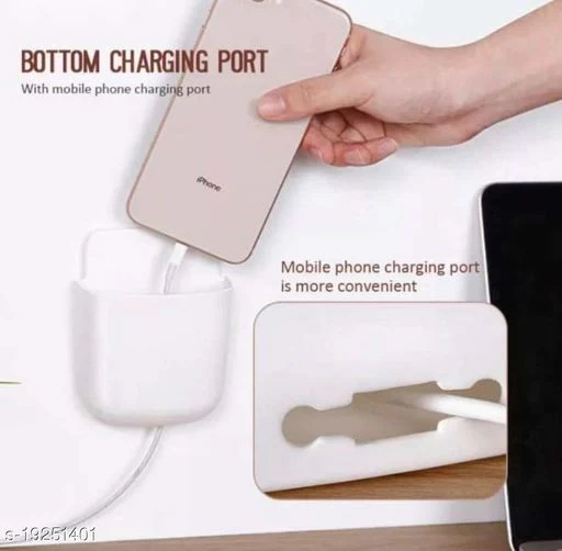 VNS Wall Mounted Storage Case for Mobile Holder/ Remote Holder /Multi-Purpose Stand/Charging Plug Stand/Drilling Free Stand/ Statinory Rack/ Toothbrush Stand /Remote&Pen Holder for Home & Office(4PCS) - Image 4