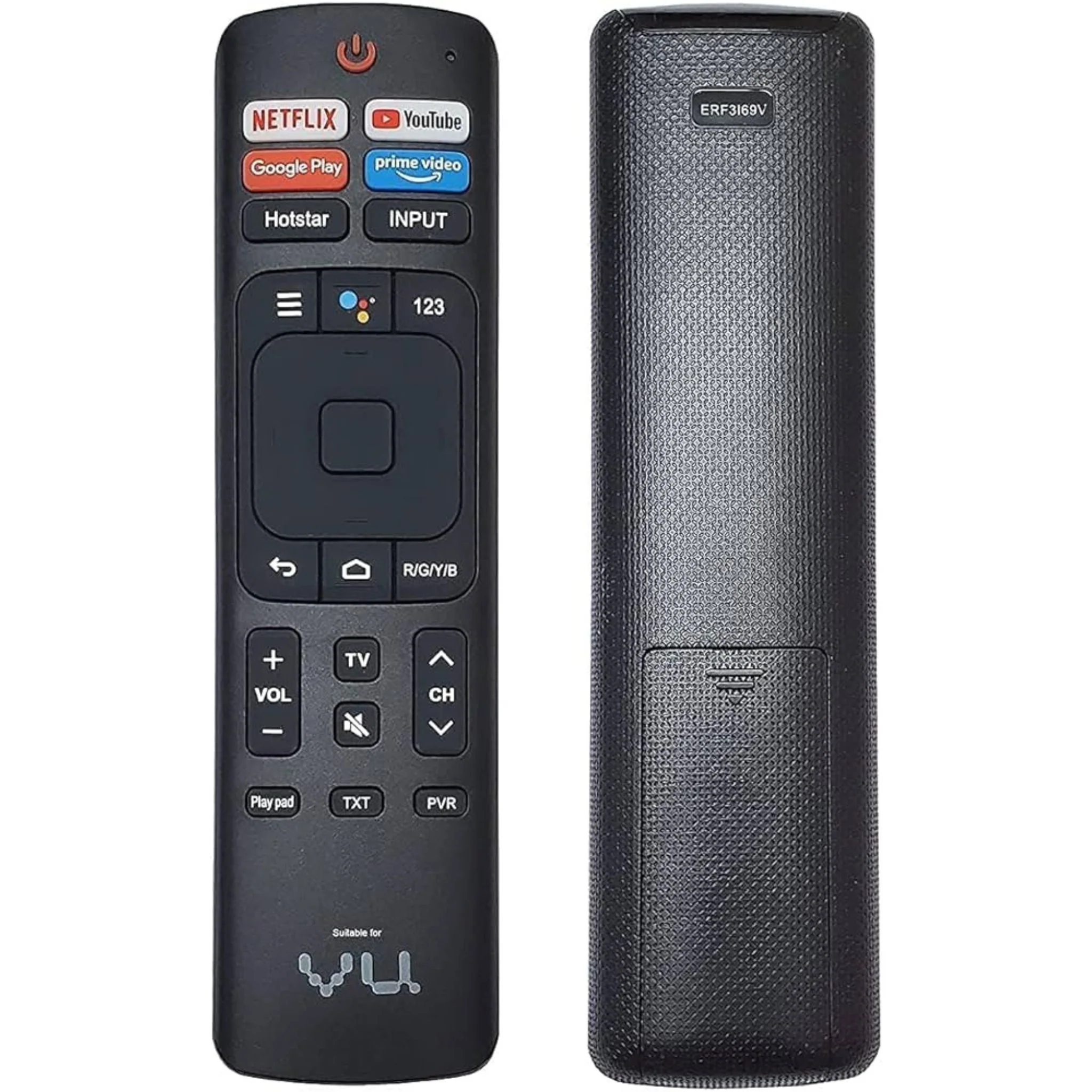 VU Smart TV Remote Control with Voice Sensor – Compatible with YouTube, Google Play, Hotstar & Prime Video# - Image 2