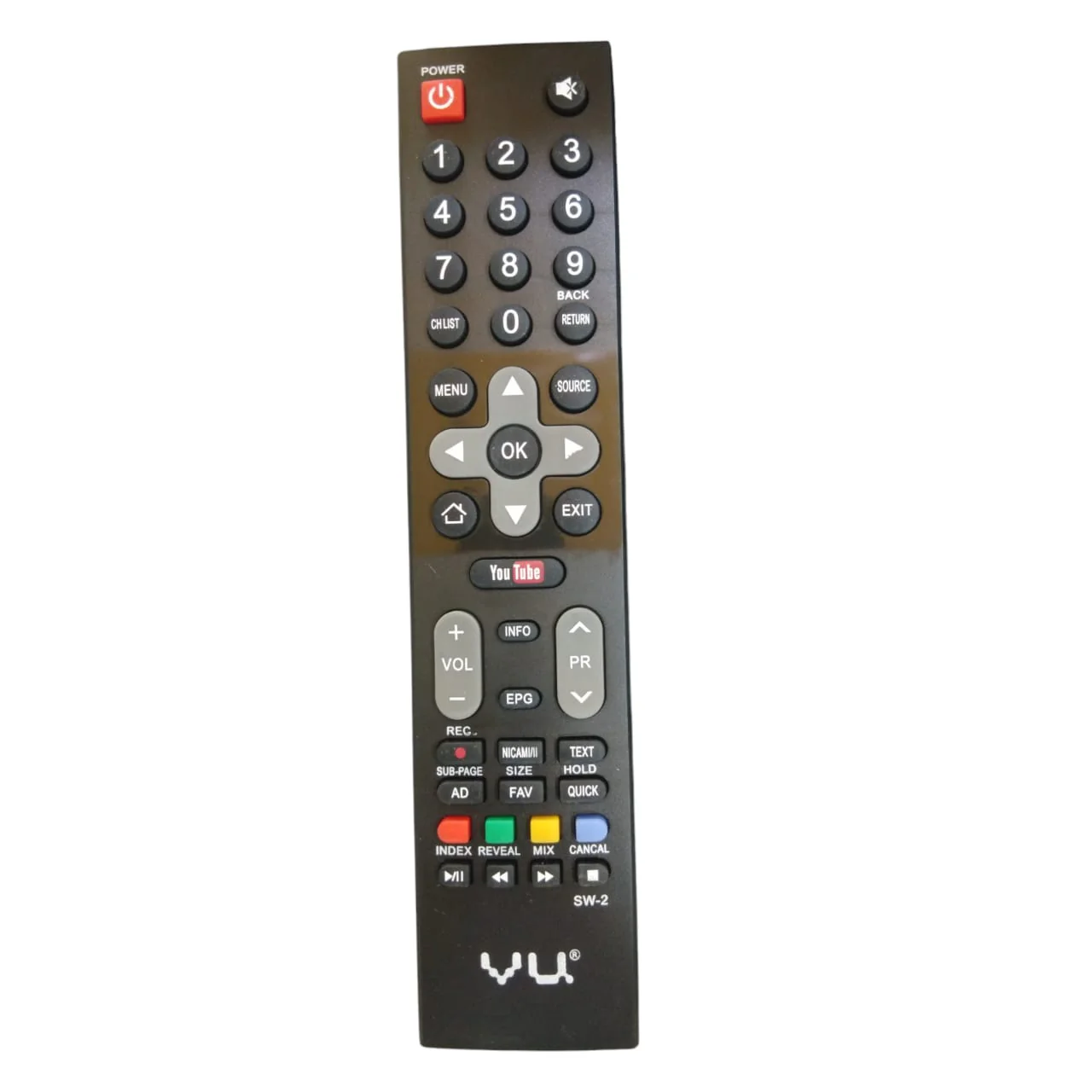VU LED TV Remote Control SW-2 – Compatible with VU Smart & Non-Smart TVs, YouTube Button