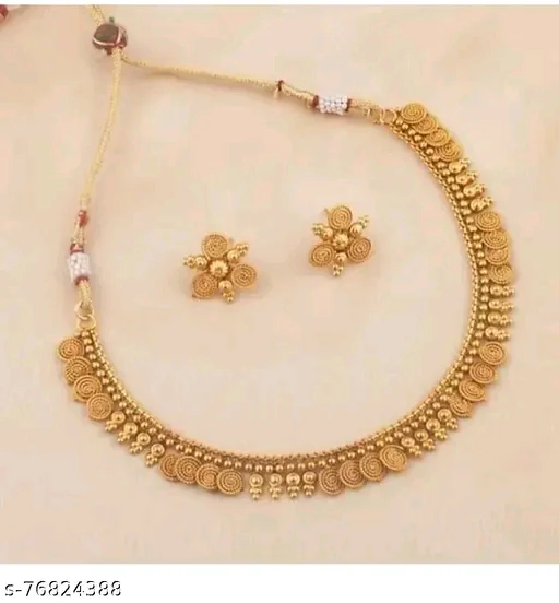 Elegant Gold-Plated Wedding Choker Set – Timeless Beauty for Every Bride - Image 2
