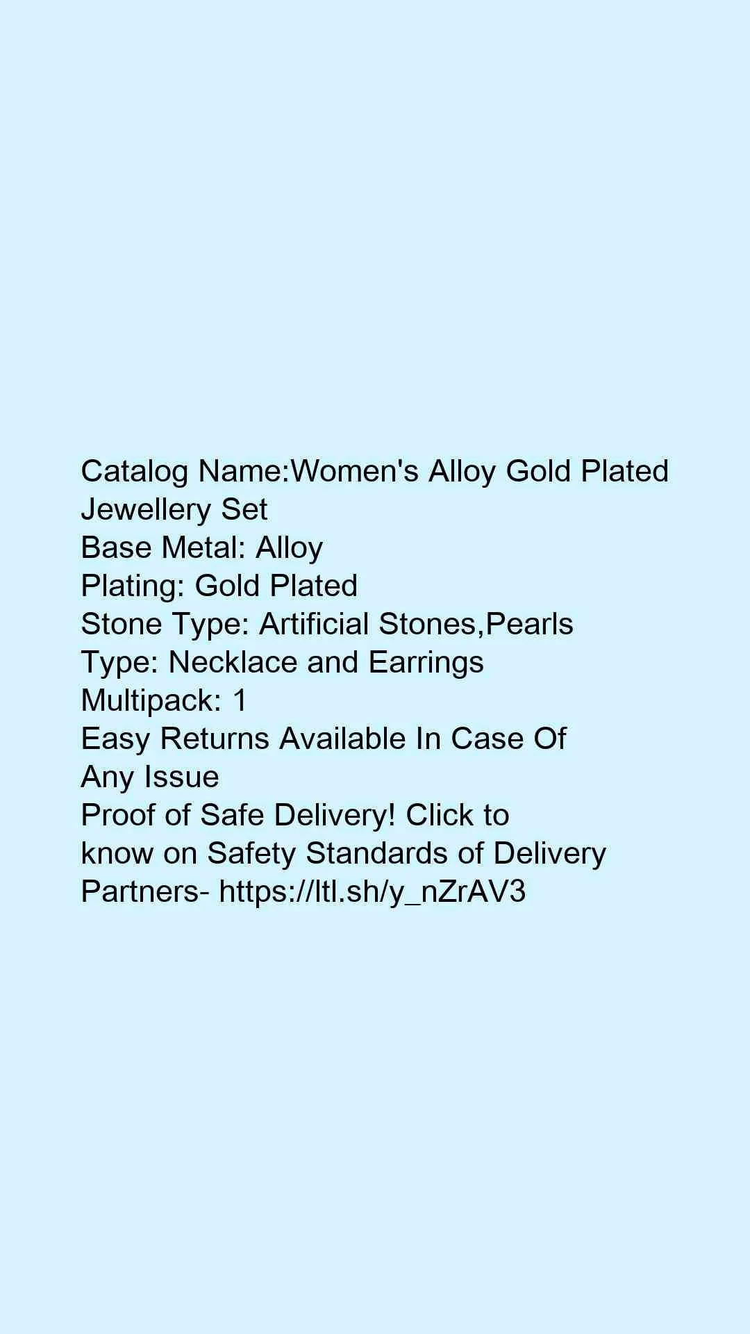 Women's Alloy Gold Plated Jewellery Set - Image 4