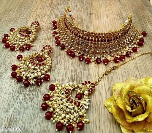 Women's Alloy Gold Plated Jewellery Set - Image 3