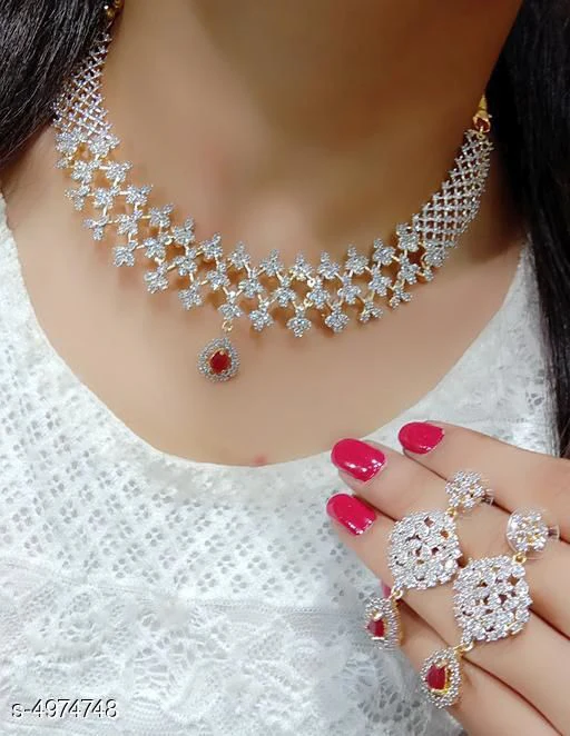 Women's Alloy Gold Plated Jewellery Set