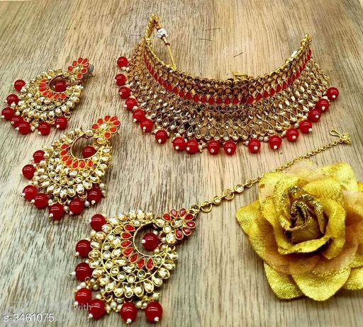 Women's Alloy Gold Plated Jewellery Set - Image 4