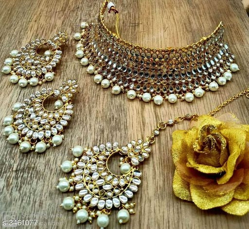 Women's Alloy Gold Plated Jewellery Set - Image 5