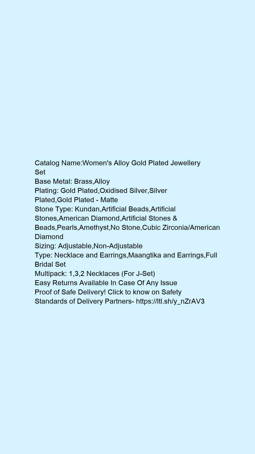 Women's Alloy Gold Plated Jewellery Set - Image 13
