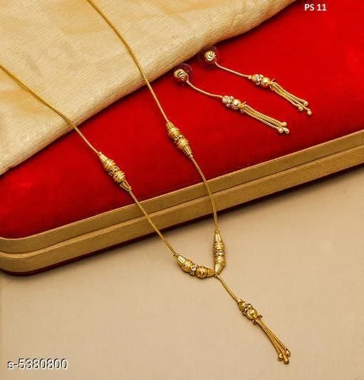 Women's Brass Gold Plated Jewellery Set - Image 2
