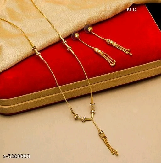 Women's Brass Gold Plated Jewellery Set - Image 4